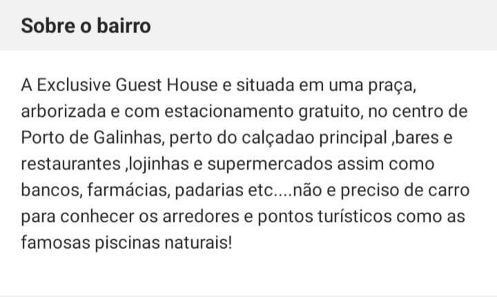 Pôrto das Galinhas Exclusive Guest House מראה חיצוני תמונה