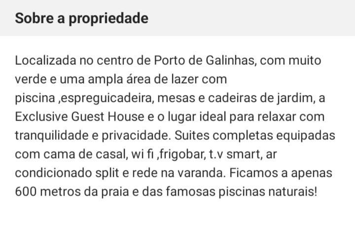 Pôrto das Galinhas Exclusive Guest House מראה חיצוני תמונה